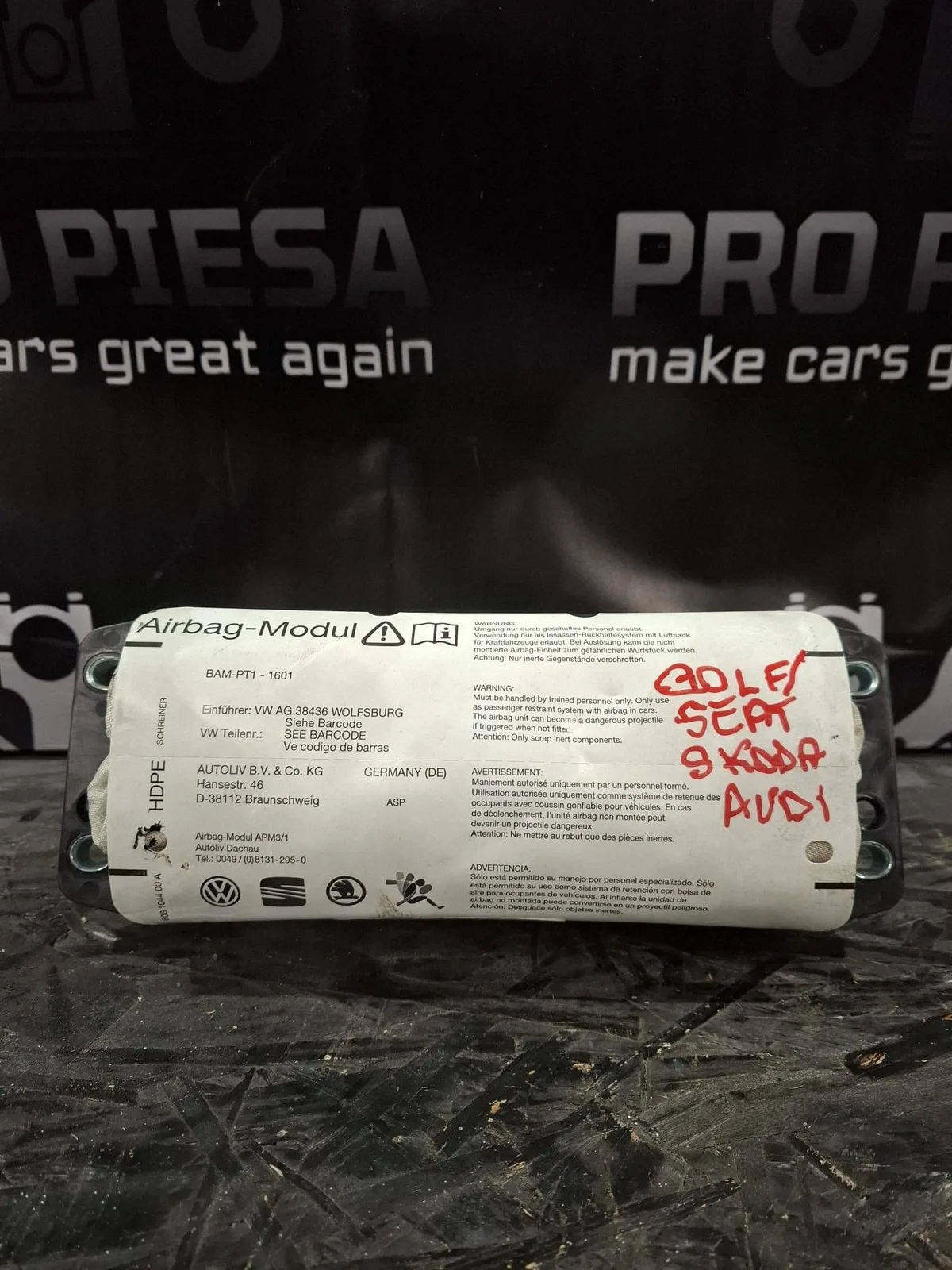 Airbag pasager Volkswagen Golf V